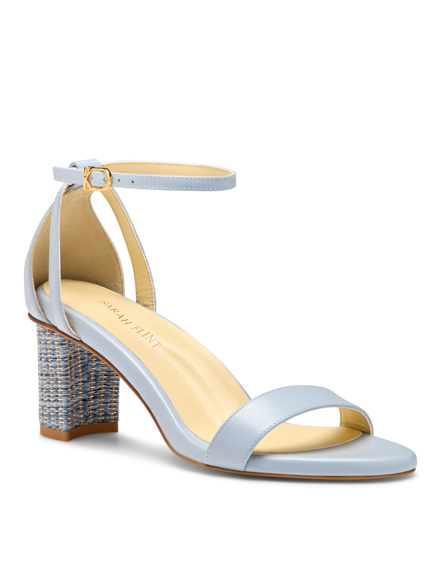 Perfect Block Sandal 60 in Dusty Blue Calf