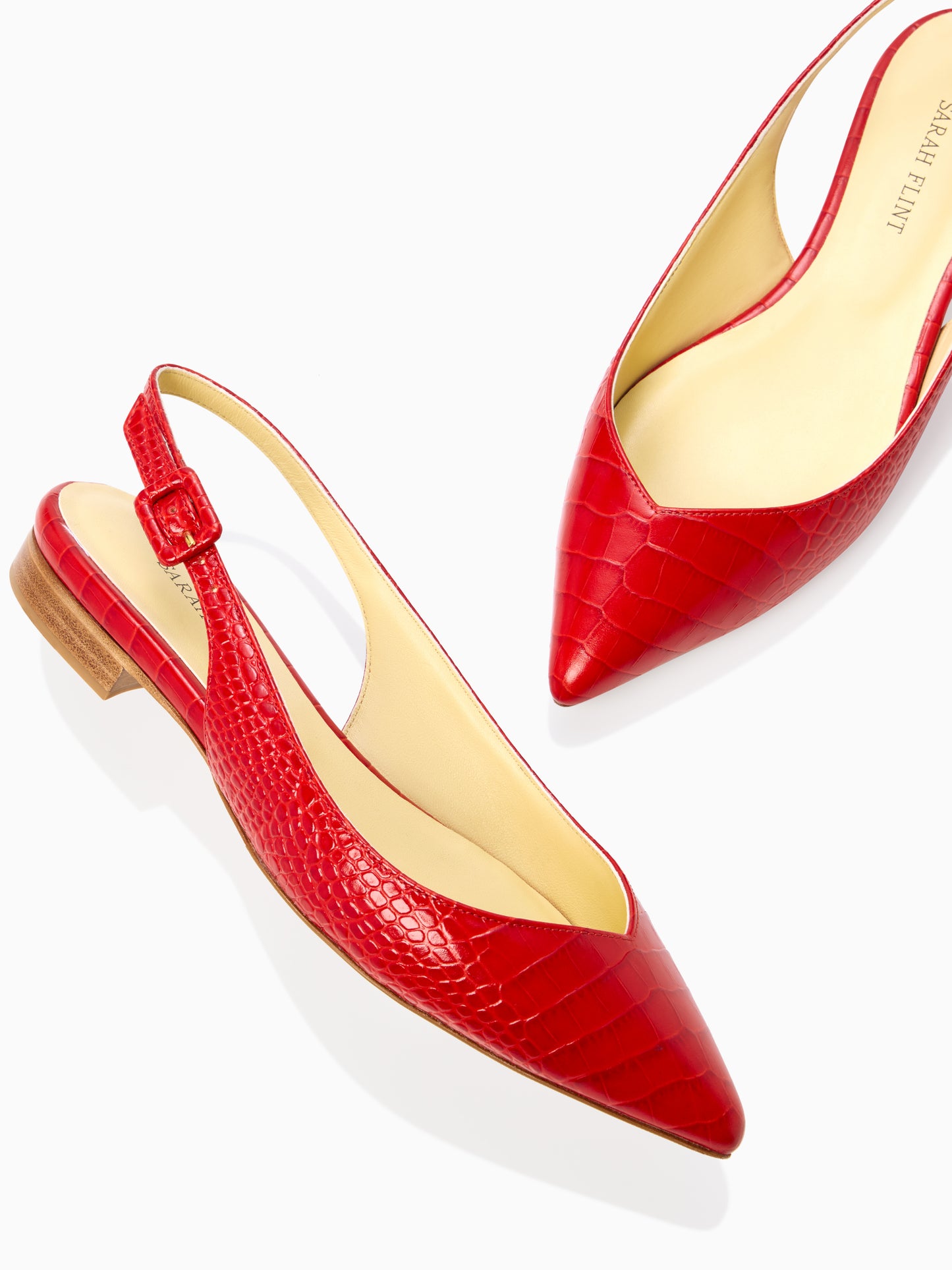 Stella in Cherry Croc Embossed Calf