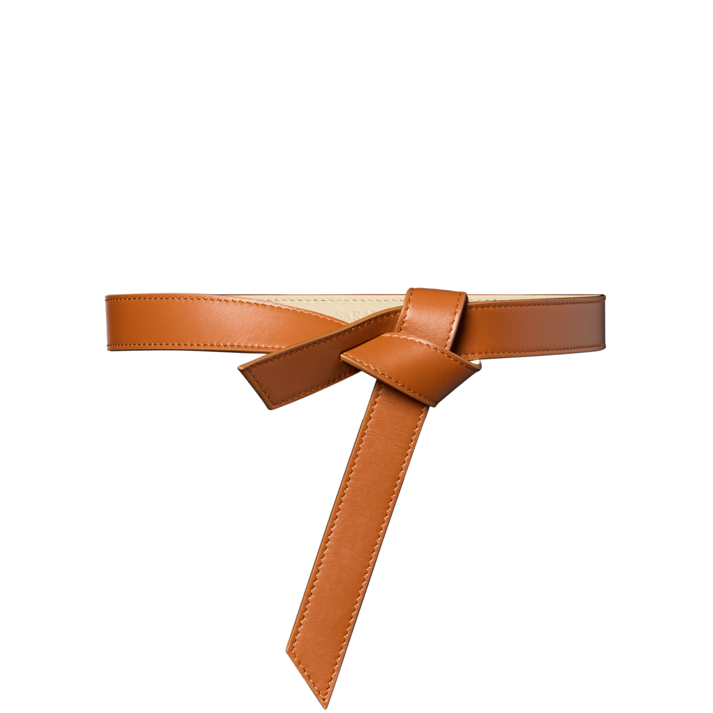 Knot Belt in Cream And Saddle Calf