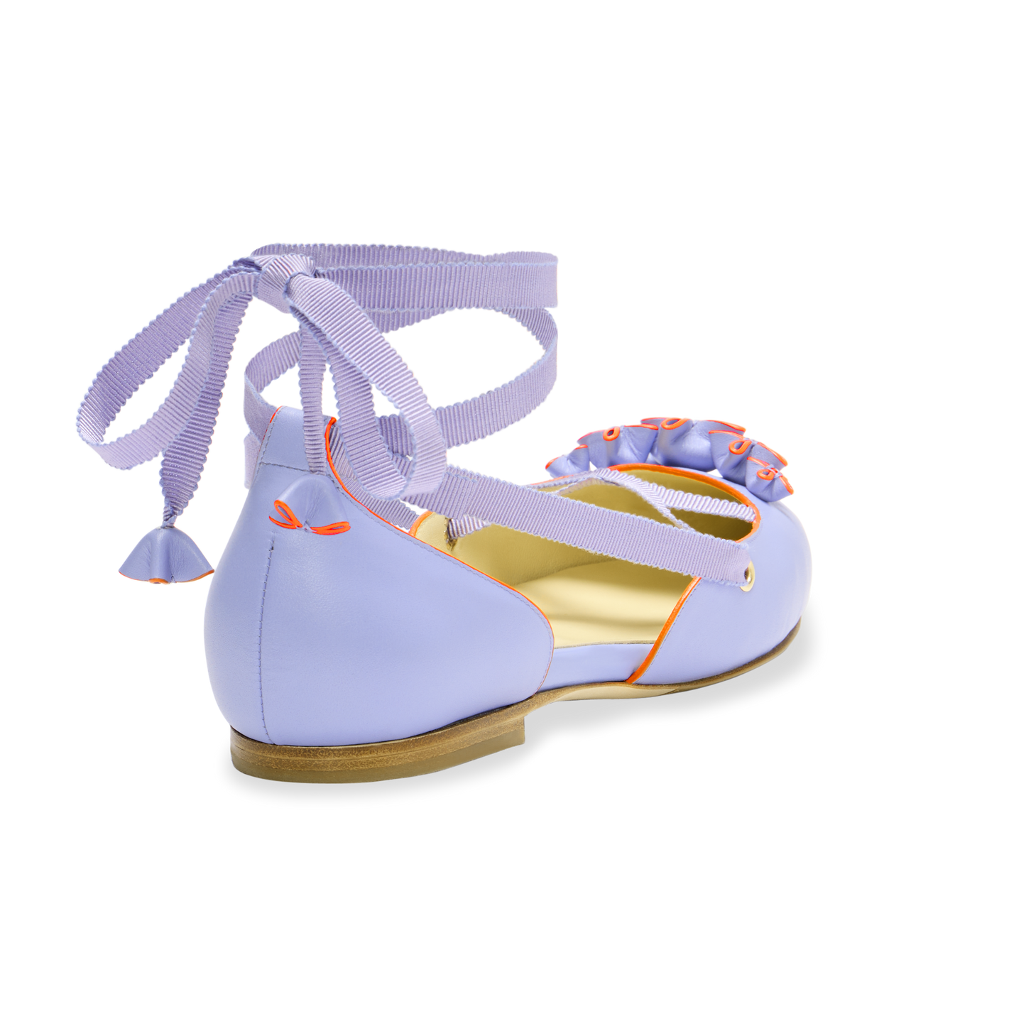 Jessica in Periwinkle Calf & Orange Painted Edge