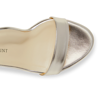 30mm Italian Made Perfect Block Sandal in Gold Nappa
