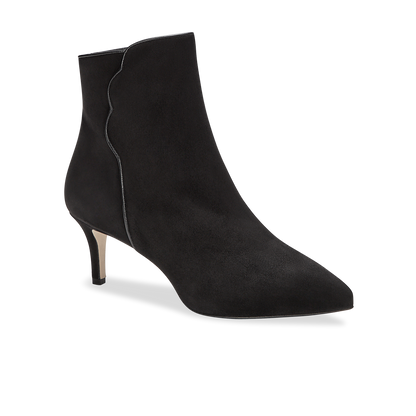 60mm Pointed Toe Perfect Dress Bootie Black Suede 