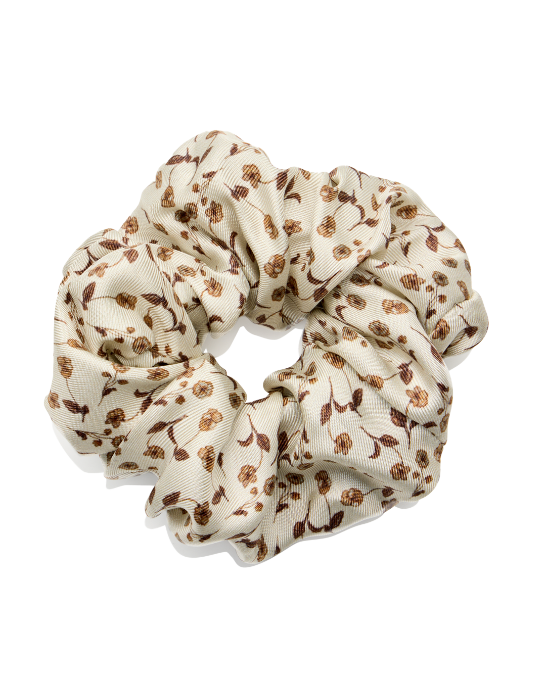 Silk Scrunchie in Sepia Floral Silk