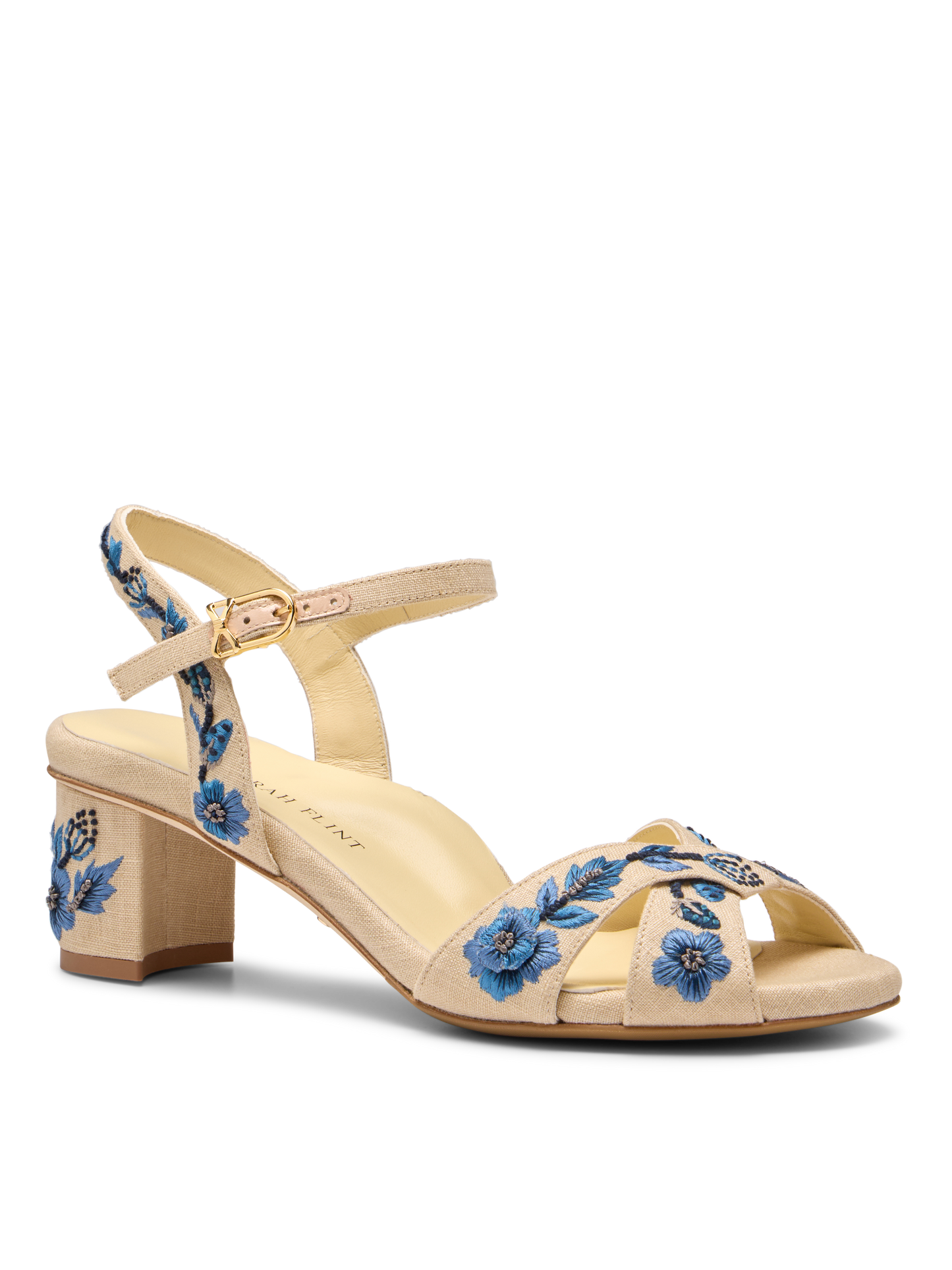 Perfect Crossover Sandal 50 in Navy Floral Linen