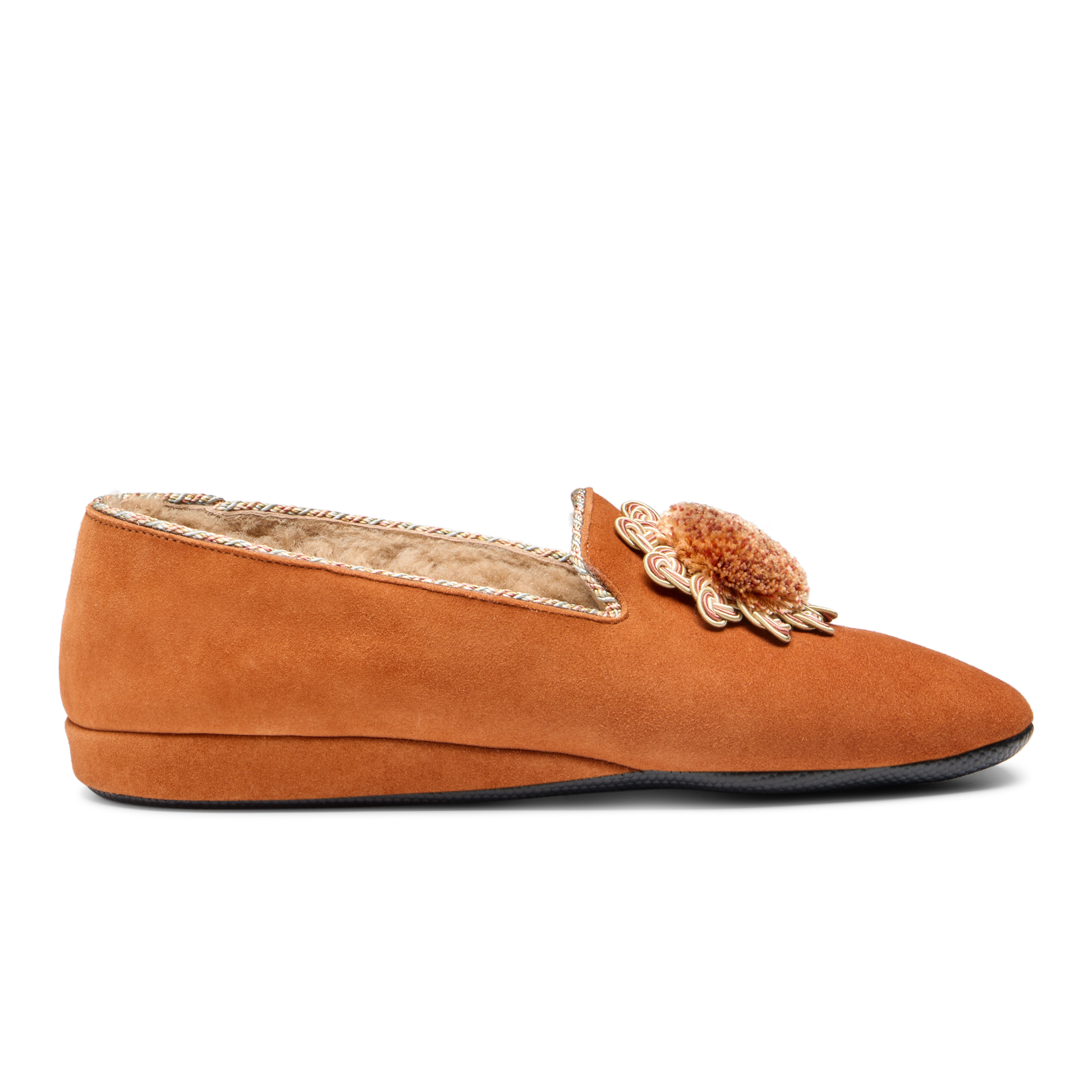 Fireside House Shoe in Cognac Suede