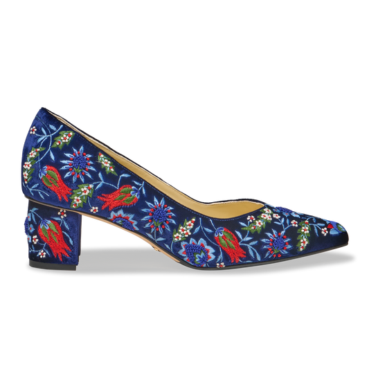 Perfect Emma in Sapphire Floral Velvet Embroidery
