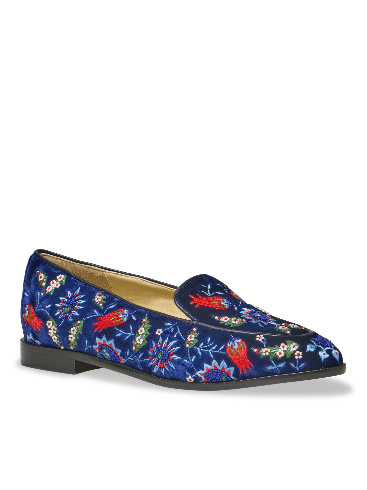 Judy Loafer in Sapphire Floral Printed Silk And Embroidery