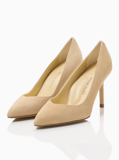 Perfect Pump 85 in Camel Suede