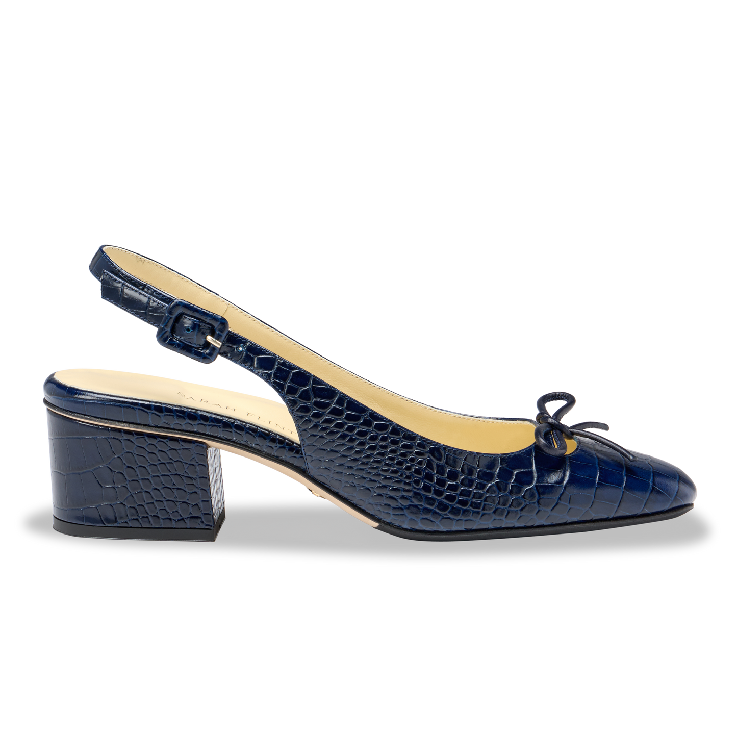 Perfect Kendra 45 in Navy Croc Embossed Calf
