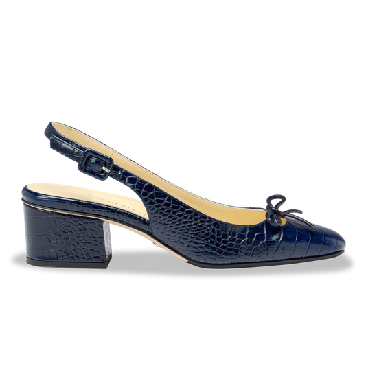 Perfect Kendra 45 in Navy Croc Embossed Calf
