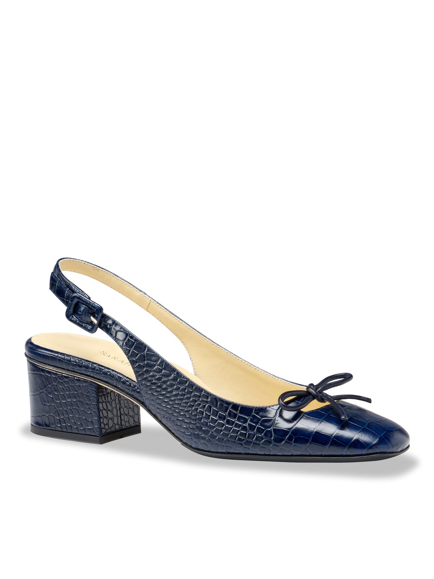 Perfect Kendra 45 in Navy Croc Embossed Calf