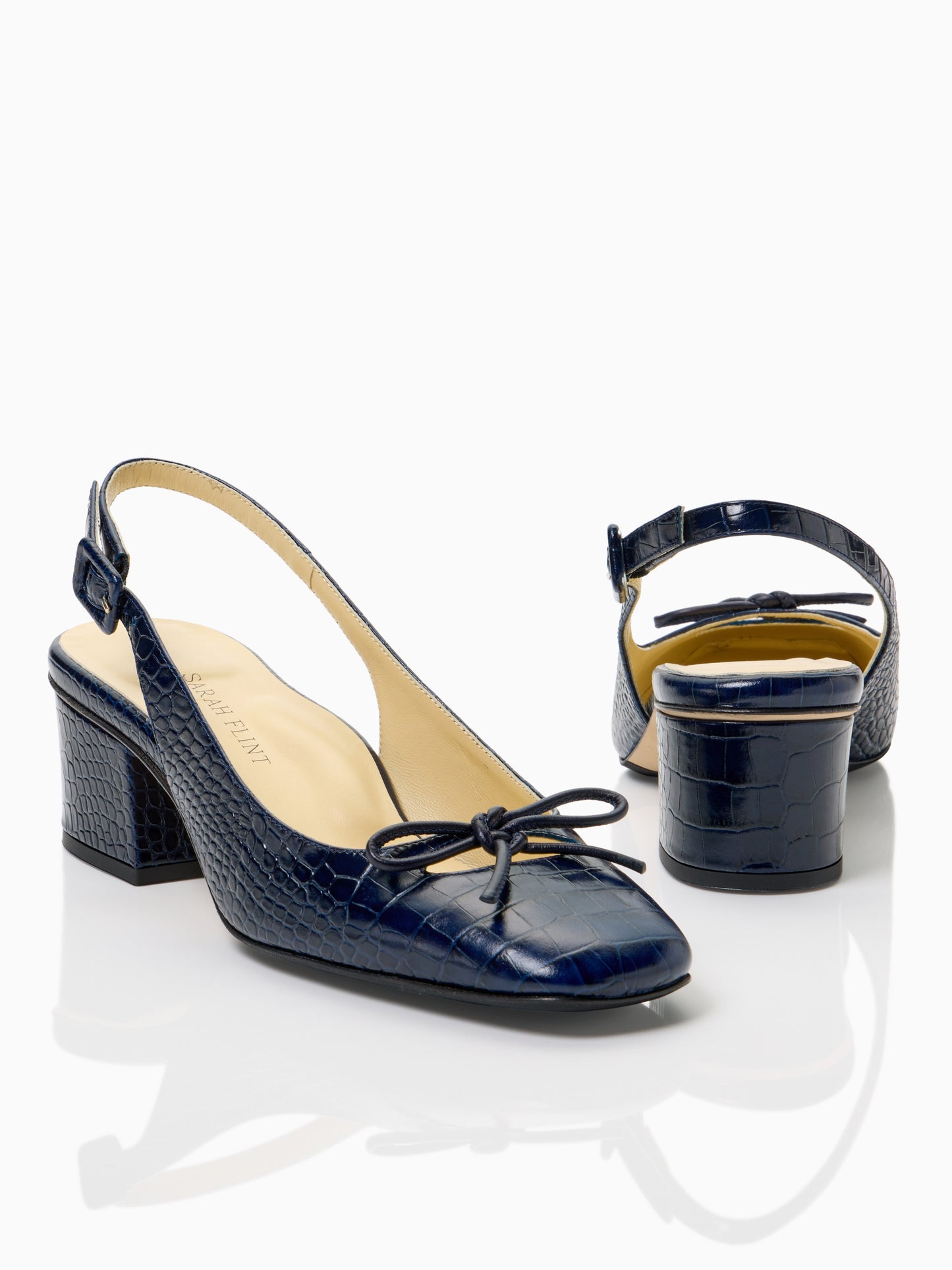 Perfect Kendra 45 in Navy Croc Embossed Calf