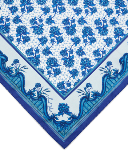 Sarah's Garden Scarf 45 in Hydrangea Blue Silk