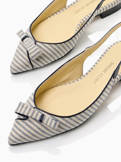 Natalie Sling in Navy Striped Linen