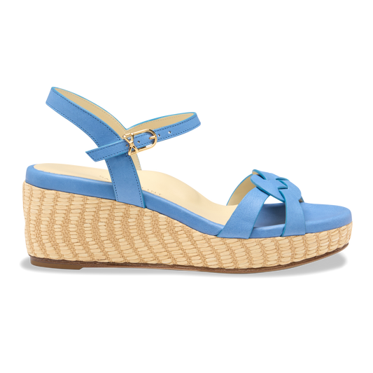 Perfect Dawn Wedge 50 in Ocean Blue Vachetta