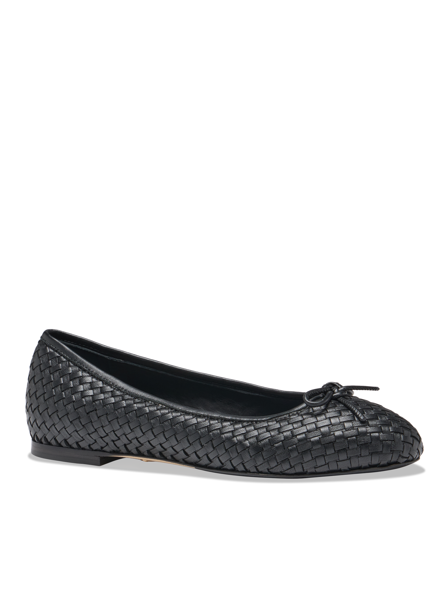 Perfect Ballet Flat in Black Woven Calf