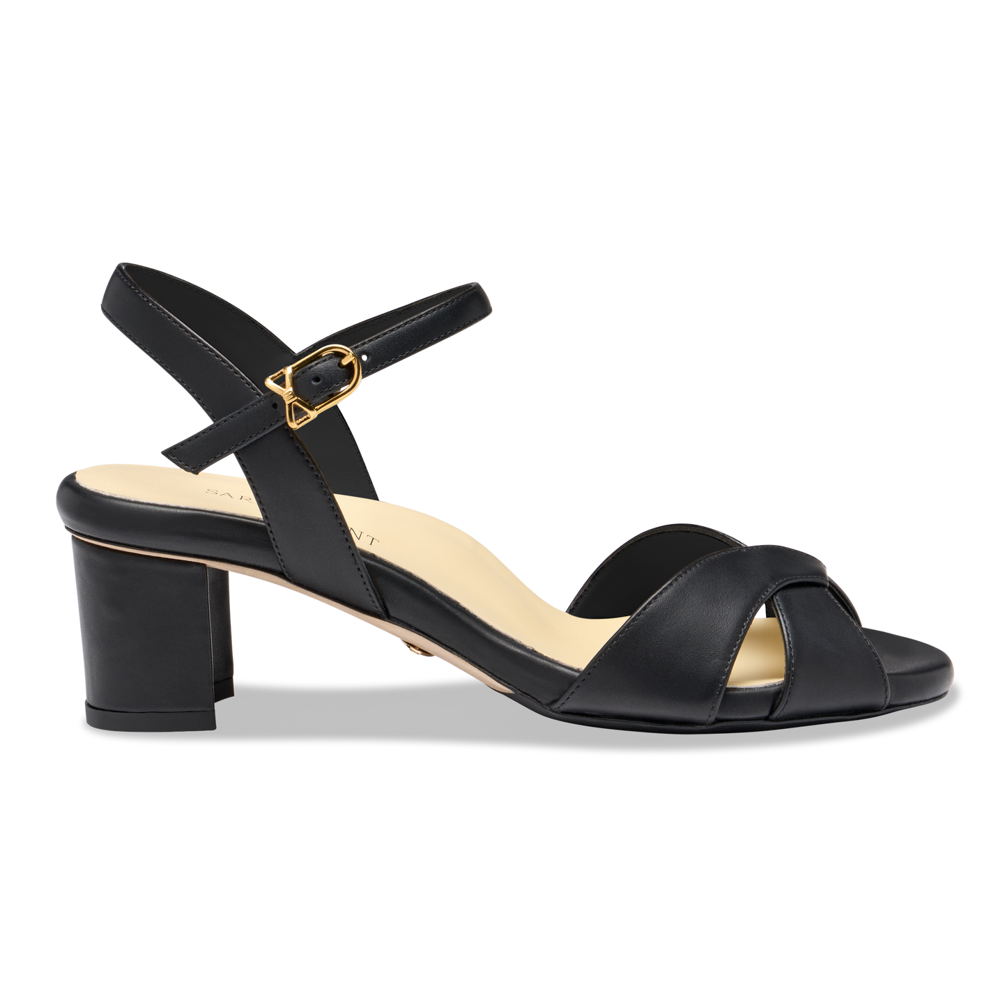 Perfect Crossover Sandal 50 in Black Calf