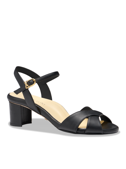 Perfect Crossover Sandal 50 in Black Calf