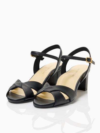 Perfect Crossover Sandal 50 in Black Calf