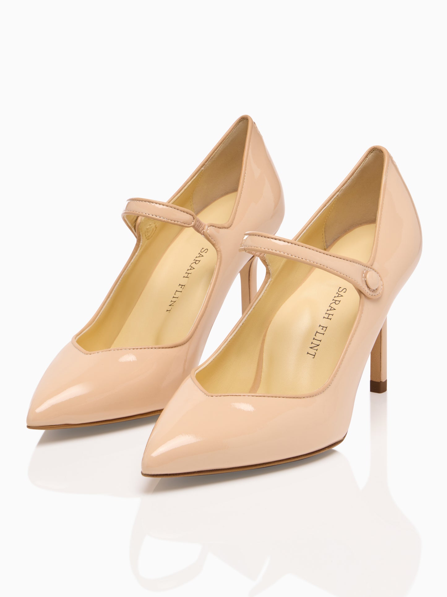 Perfect Mary Jane Pump 85 in Light Sand Patent