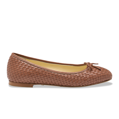 Perfect Ballet Flat in Saddle Woven Calf