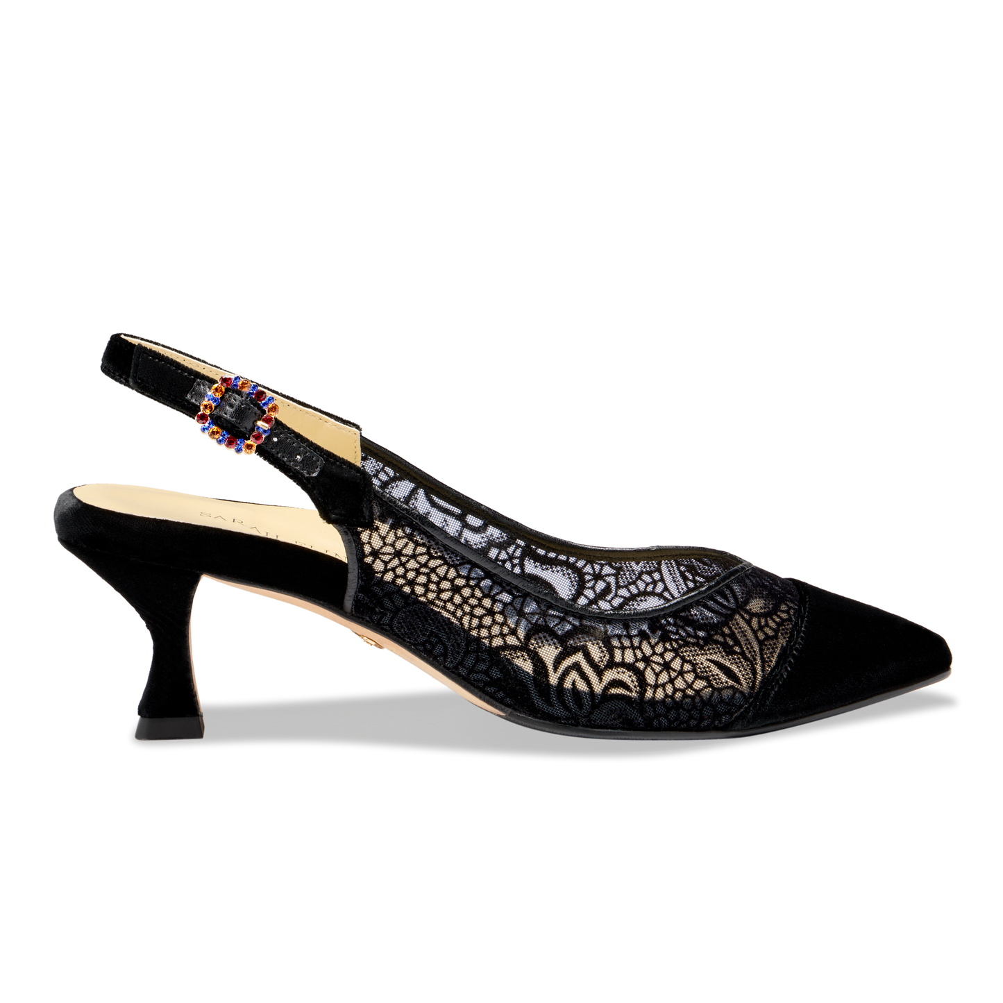 Perfect Kitten Sling 50 in Black Lace Velvet