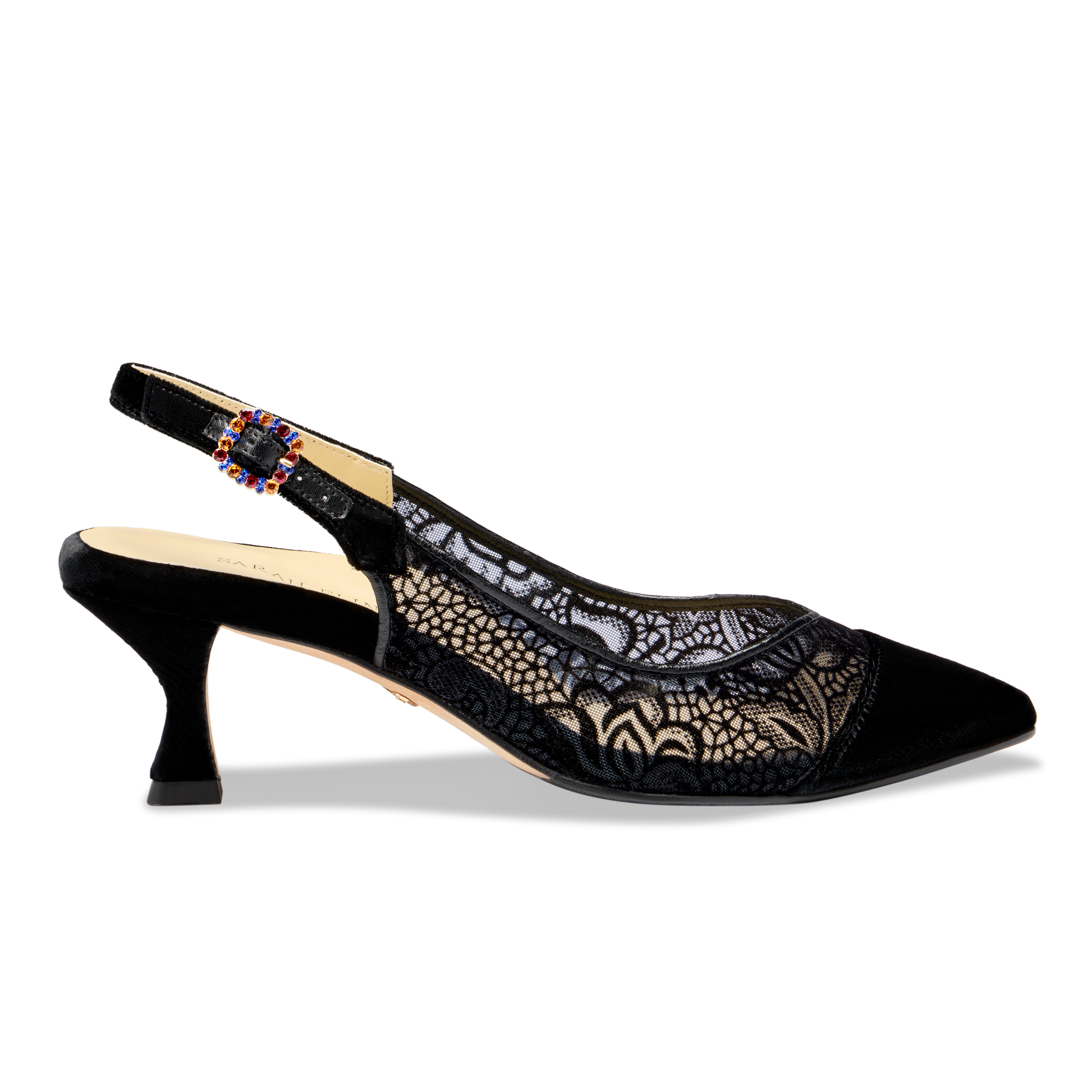 Perfect Kitten Sling 50 in Black Lace Velvet