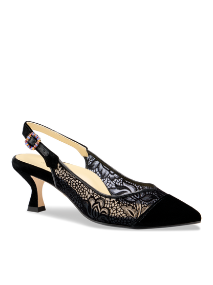Perfect Kitten Sling 50 in Black Lace Velvet