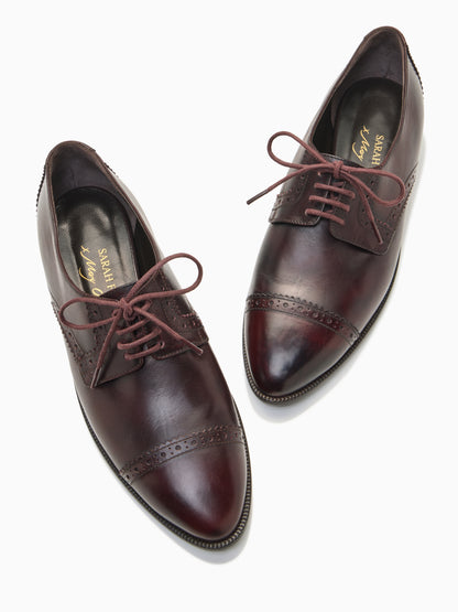 Sarah Flint X Mary Orton Oxford in Bordeaux Burnished Calf