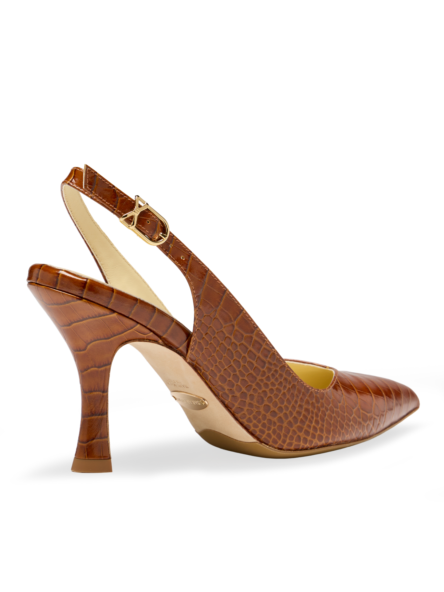 Perfect Sling 85 in Cognac Croc Embossed Calf