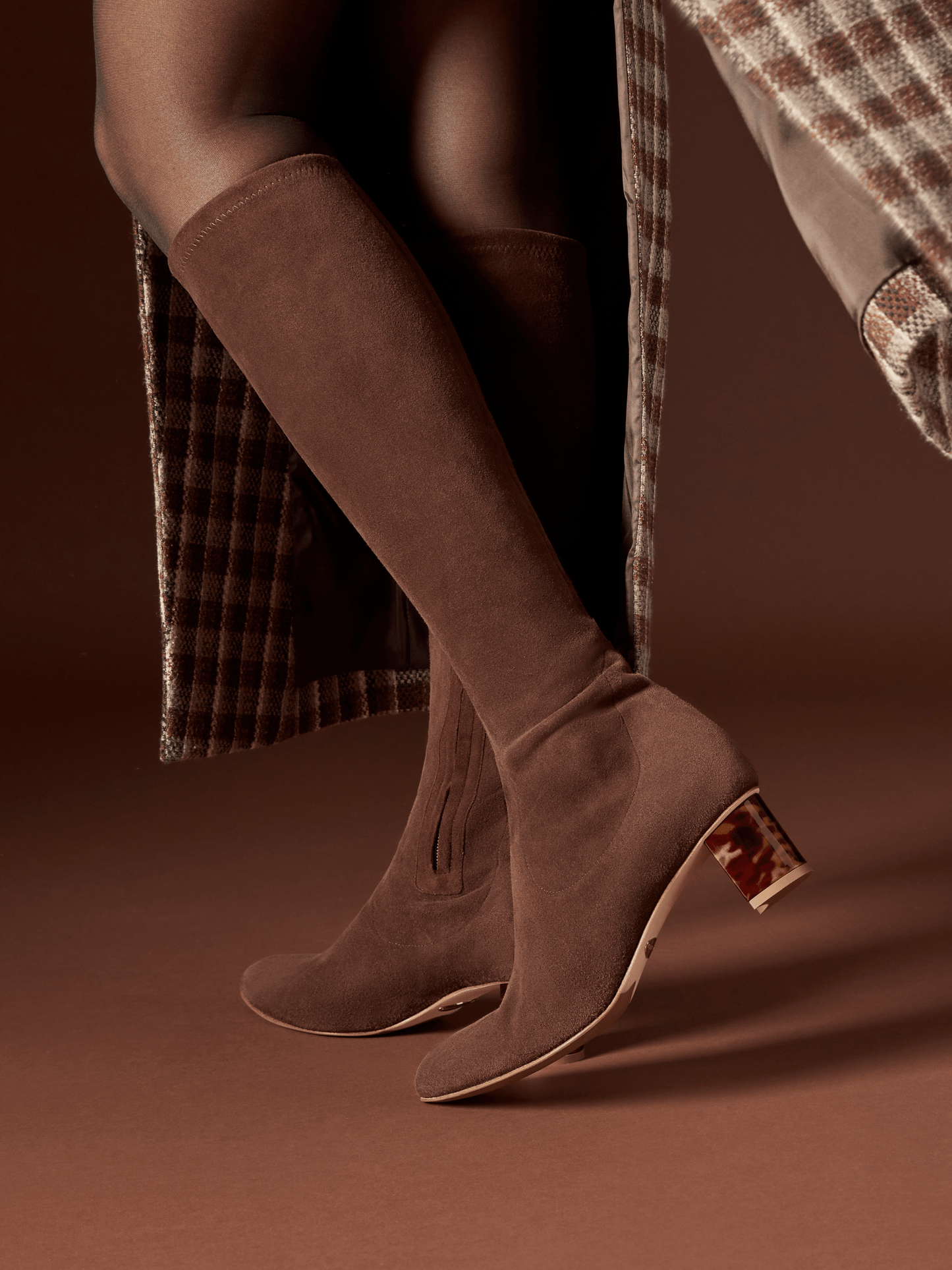 Alexandra 50 in Espresso Stretch Suede