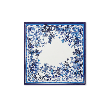 Hidden Garden Scarf 45 in Flora Blue Silk