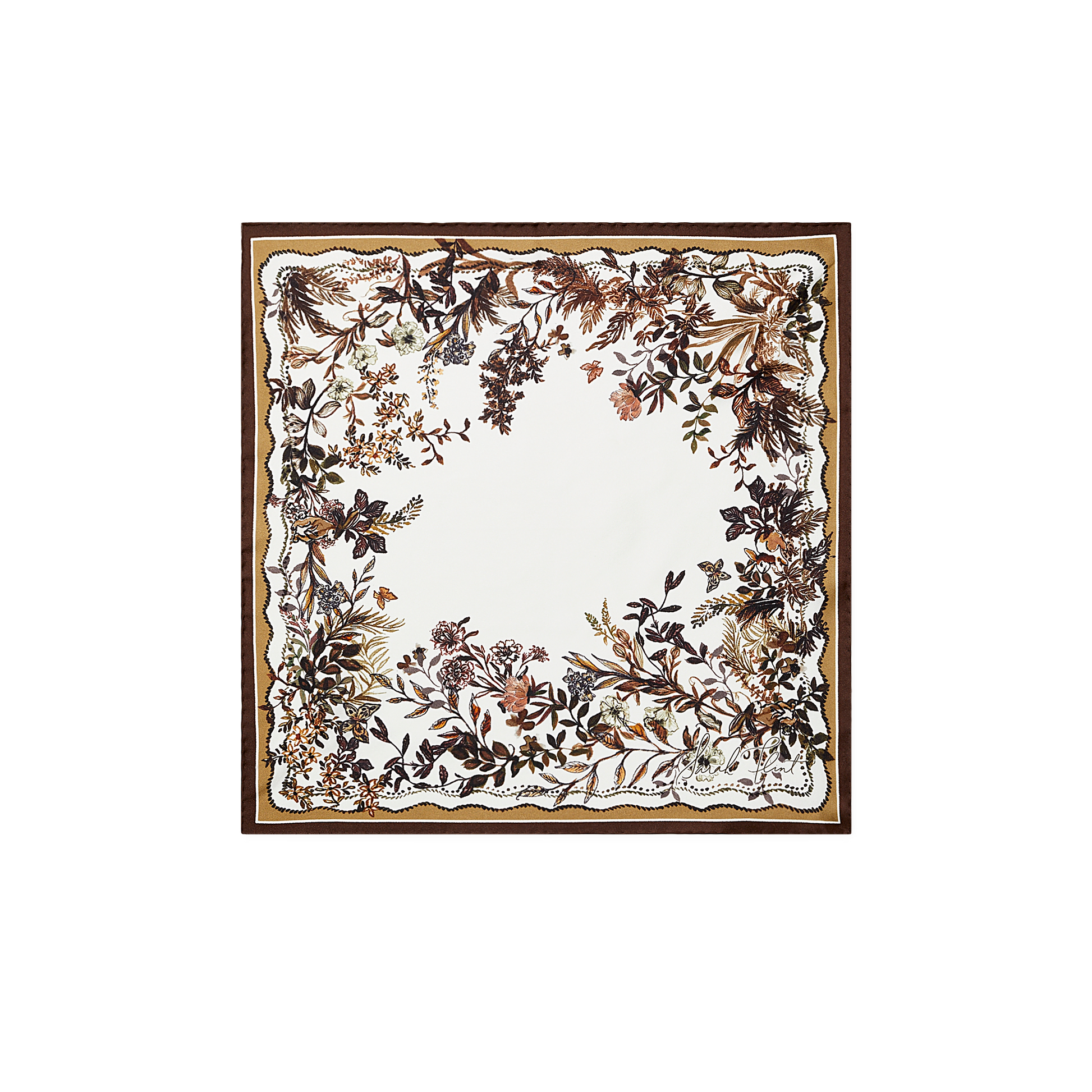 Hidden Garden Scarf 45 in Chestnut Silk