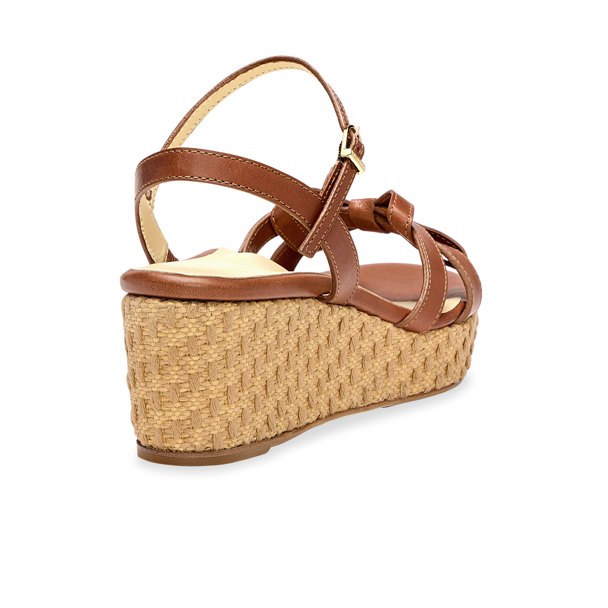 Mirjana Wedge 50 in Saddle Vachetta And Raffia