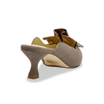 Perfect Abigail Kitten Mule 50 in Mocha Suede