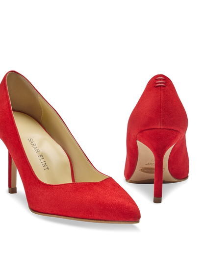Perfect Pump 85 in Lipstick Red Suede