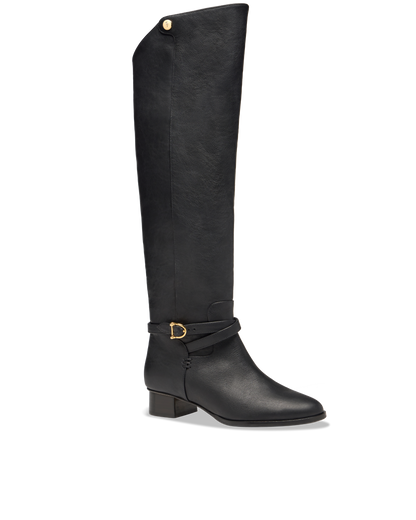 Sarah Flint X Mary Orton Perfect Tall Riding Boot in Black Vachetta