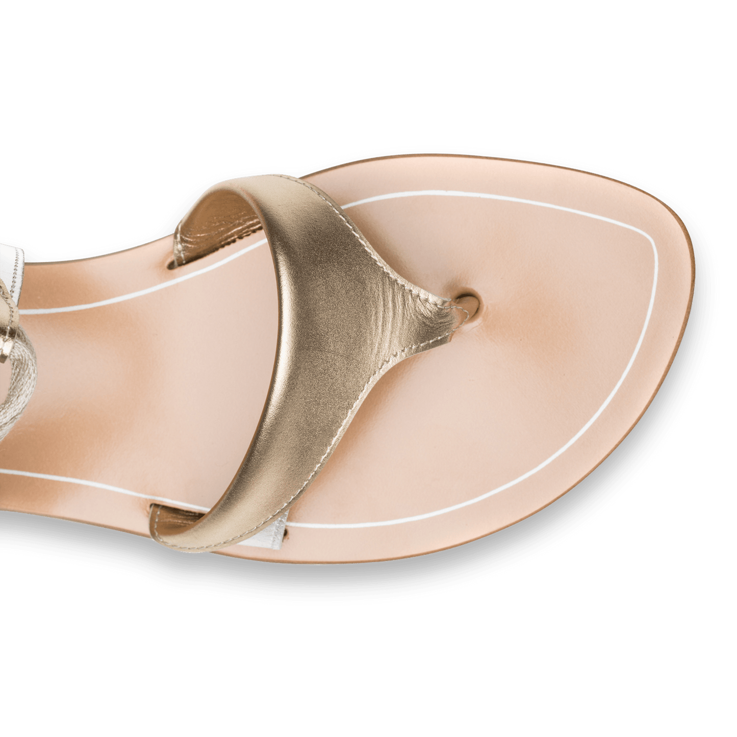 10mm Italian Made Flat Grear Sandal in Gold Calf