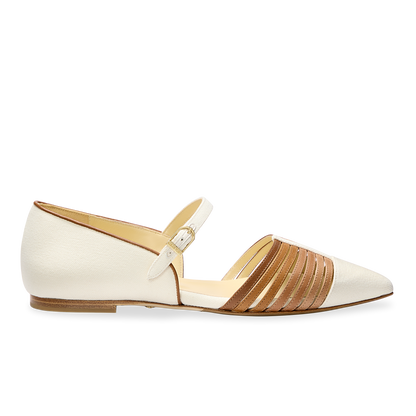 Aet D'Orsay in Cream Canvas and Ombre Nappa