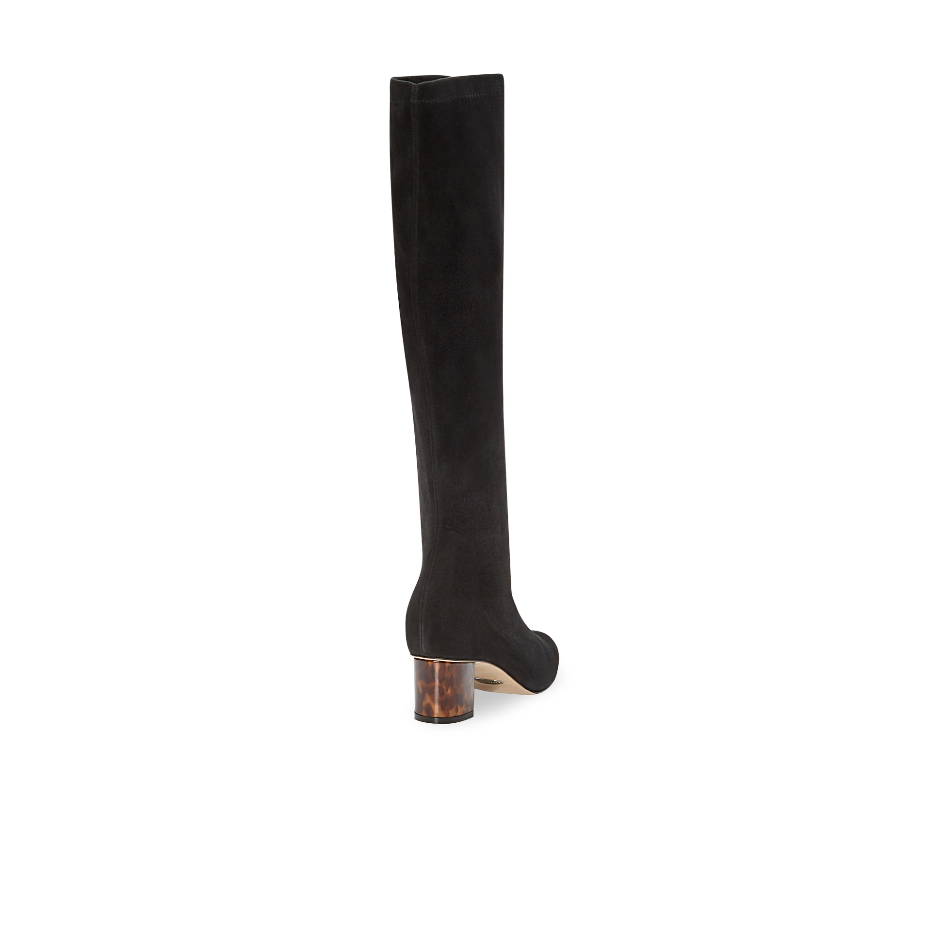 Alexandra 50 in Black Stretch Suede Knee High 30mm Boot