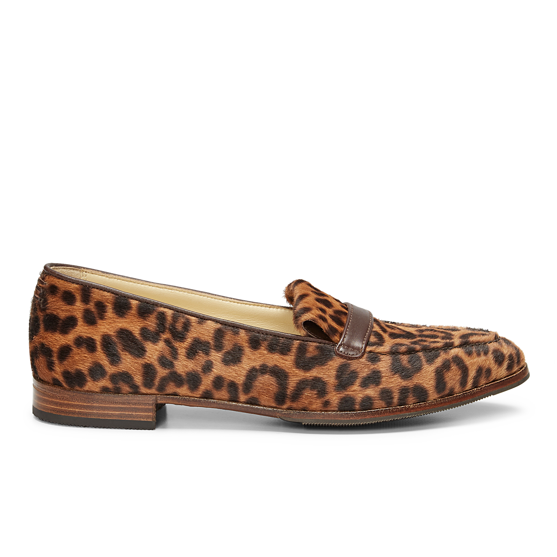 15mm Alysia Gravati Italian Made Flat in Chocolate Leopard Hair Calf