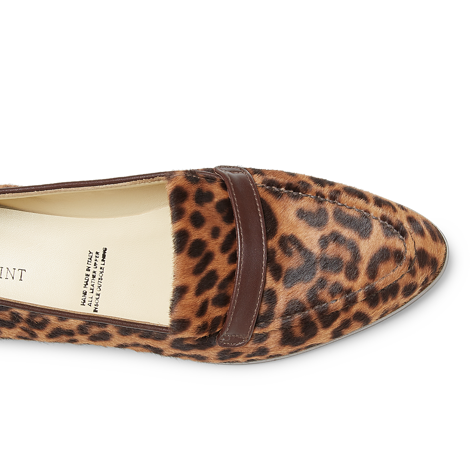 15mm Alysia Gravati Italian Made Flat in Chocolate Leopard Hair Calf