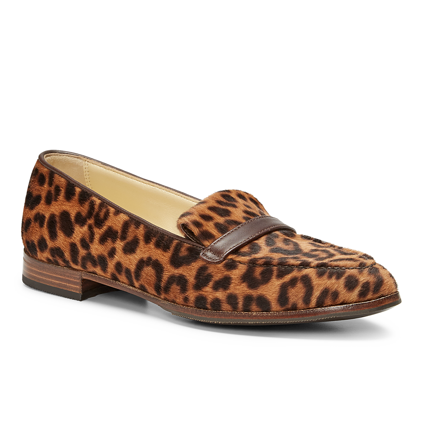 15mm Alysia Gravati Italian Made Flat in Chocolate Leopard Hair Calf