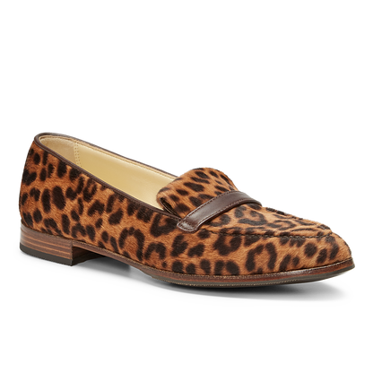 15mm Alysia Gravati Italian Made Flat in Chocolate Leopard Hair Calf