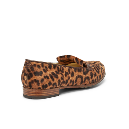 15mm Alysia Gravati Italian Made Flat in Chocolate Leopard Hair Calf