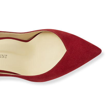 50mm Italian Made Pointed Toe Perfect Emma Pump in Merlot Suede