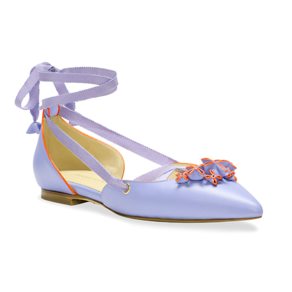 Jessica in Periwinkle Calf & Orange Painted Edge
