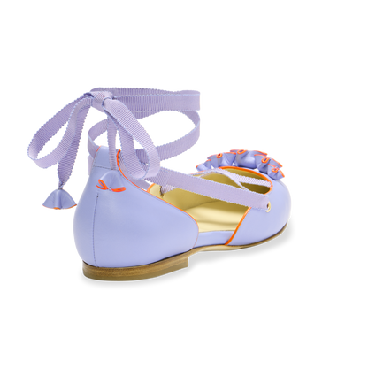 Jessica in Periwinkle Calf & Orange Painted Edge