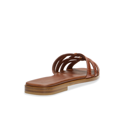 Kim Sandal in Toffee & Embossed Calf