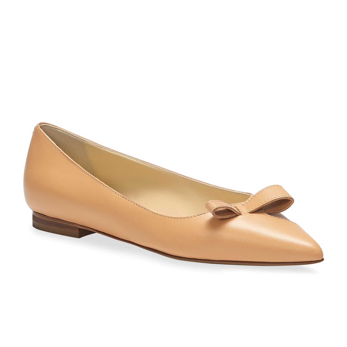 10mm Italian Made Natalie Pointed Toe Flat in Sand Calf